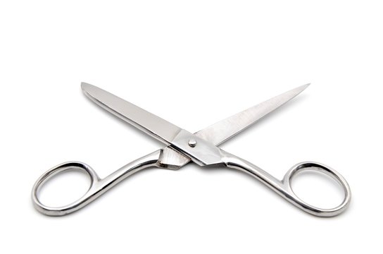 scissors on a white background close up photo