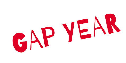 Gap Year rubber stamp. Grunge design with dust scratches. Effects can be easily removed for a clean, crisp look. Color is easily changed.