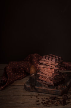 A Stack of Chocolate Blocks, Dark Photo