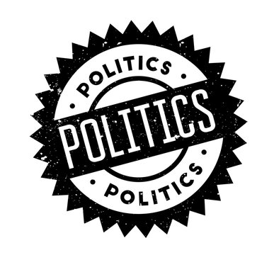 Politics rubber stamp. Grunge design with dust scratches. Effects can be easily removed for a clean, crisp look. Color is easily changed.