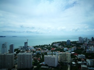 City Blue sky Sea view 