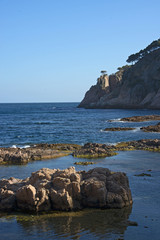 Fototapeta na wymiar Costa Brava parte norte rocas y mar mediterráneo en Girona Cataluña España