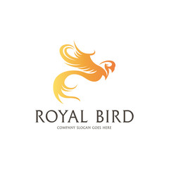 Royal Bird Logo. Fenix logotype.  Easy to change color, size and text. 