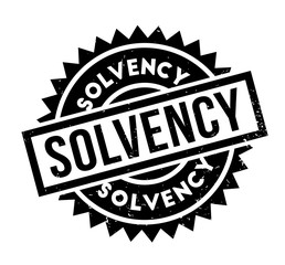 Solvency rubber stamp. Grunge design with dust scratches. Effects can be easily removed for a clean, crisp look. Color is easily changed.