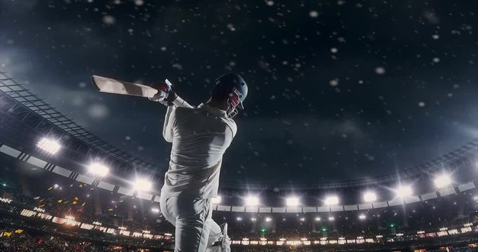 Cricket player in action