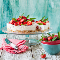 No Bake Strawberry Cheesecake