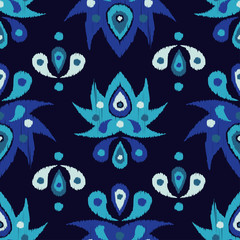 Ethnic boho seamless pattern. Floral background. Retro motif. Textile rapport.