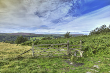 Fototapeta na wymiar A gate in the English Peak District in Summer