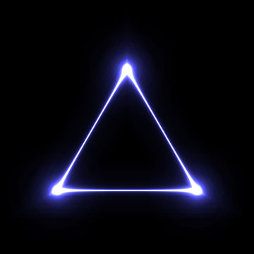 Laser beam glowing geometric shape. Neon effect vector illustration
