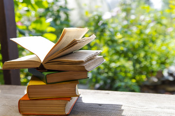 books in  garden