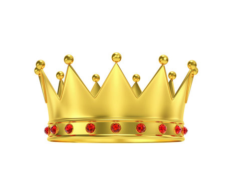 Golden crown with red gemstones