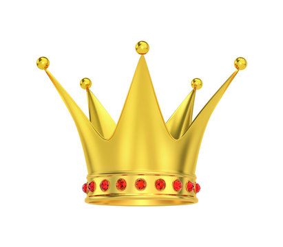 Golden crown with red gemstones