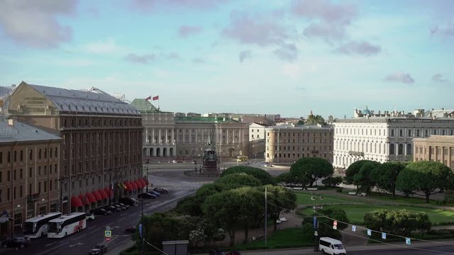 Isaacs square in Saint-Petersburg city