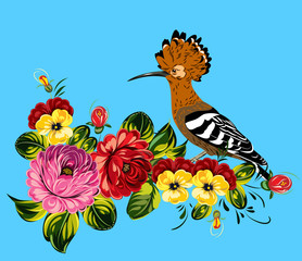 Picture of the bird hoopoe