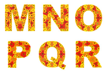  bright flower  alphabet