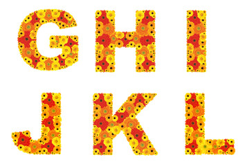  bright flower  alphabet