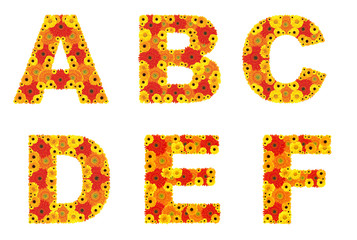  bright flower  alphabet