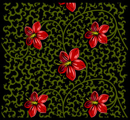 Fototapeta premium background with flowers and pattern