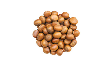 Chestnuts on a white background.