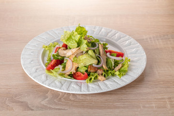salad with vegetables and chicken meat