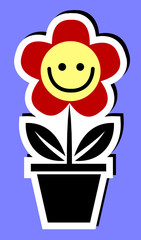 Cheerful flower, sticker