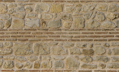 Brickwork in the old wall.