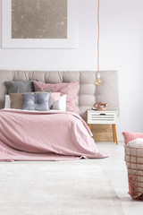 Elegant bedroom with copper phone