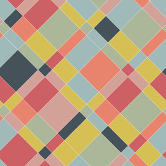 Colorful seamless pattern. Diagonal. Lines and squares. Colorful abstract plaid. Simple texture for web page background, surface textures or pattern fills.