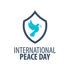 International Peace Day logo or emblem. 21 September. Vector illustration.