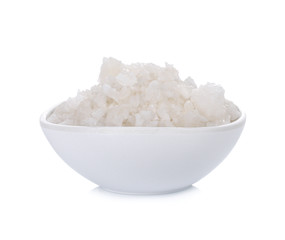 salt in a bowl isolated on white background