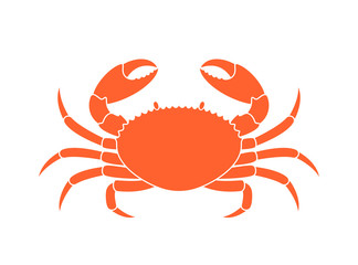 Crab silhouette. Isolated crab on white background