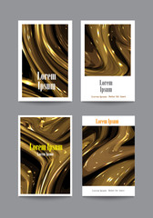 Set of covers with golden light textured shapes