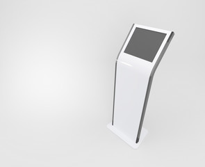 Touch screen terminal, 3D render illustration
