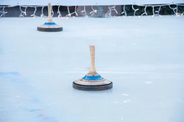 Fotobehang Ice stock sport, Bavarian curling © Angela Rohde