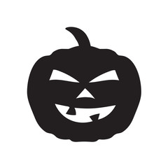 black halloween pumpkin- vector illustration