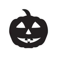 black halloween pumpkin- vector illustration