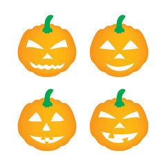 set of halloween pumpkins- vector illustration