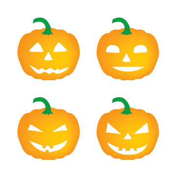 set of halloween pumpkins- vector illustration