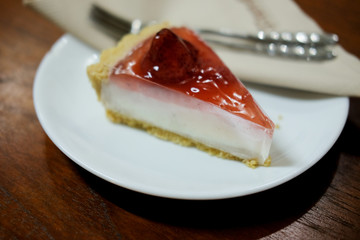 Homemade strawberry cheesecake
