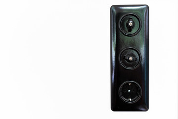 Fototapeta premium freigestellter alter bagalitschalter mit Steckdose