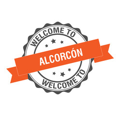 Welcome to Alcorcon stamp illustration