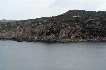 Panoramic view of the beach and the crystal sea of Sardinia