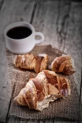 Foto auf Leinwand Kaffee-Croissant © guy