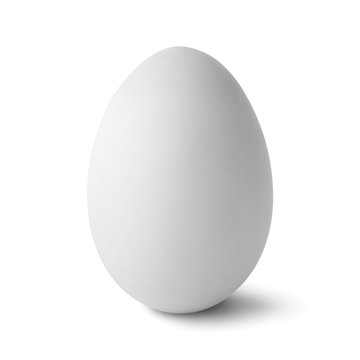 Single  white egg isolated on white with clipping path