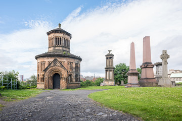 Fototapeta na wymiar Glasgow Necropolis monuments grave