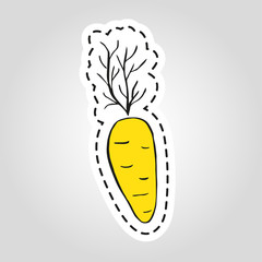 Healthy sticker carrot fruits and vegetables.