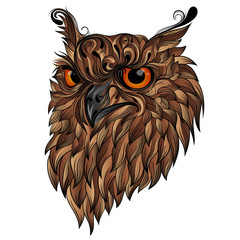 Brown vector owl with gradients