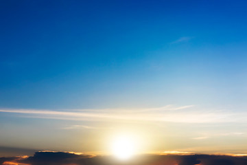 Sunset with sun rays