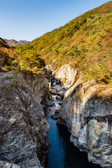 Perficet autumn season of Ryuokyo Canyon, Kinugawa Onsen Japan