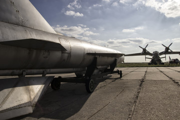 Fototapeta na wymiar Nuclear bomb on the runway